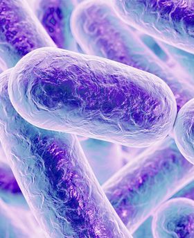 Colourful illustration of bacterium.