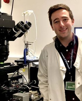 Liam Rooney in a lab.